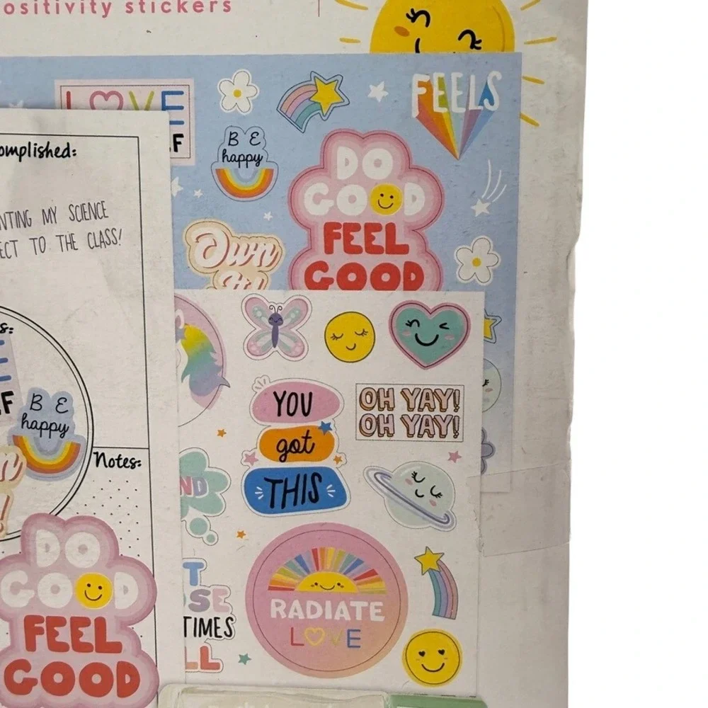 Kids Stationery Journal Kit Just My Style Mood Joy Wellness Pink Rainbow Health